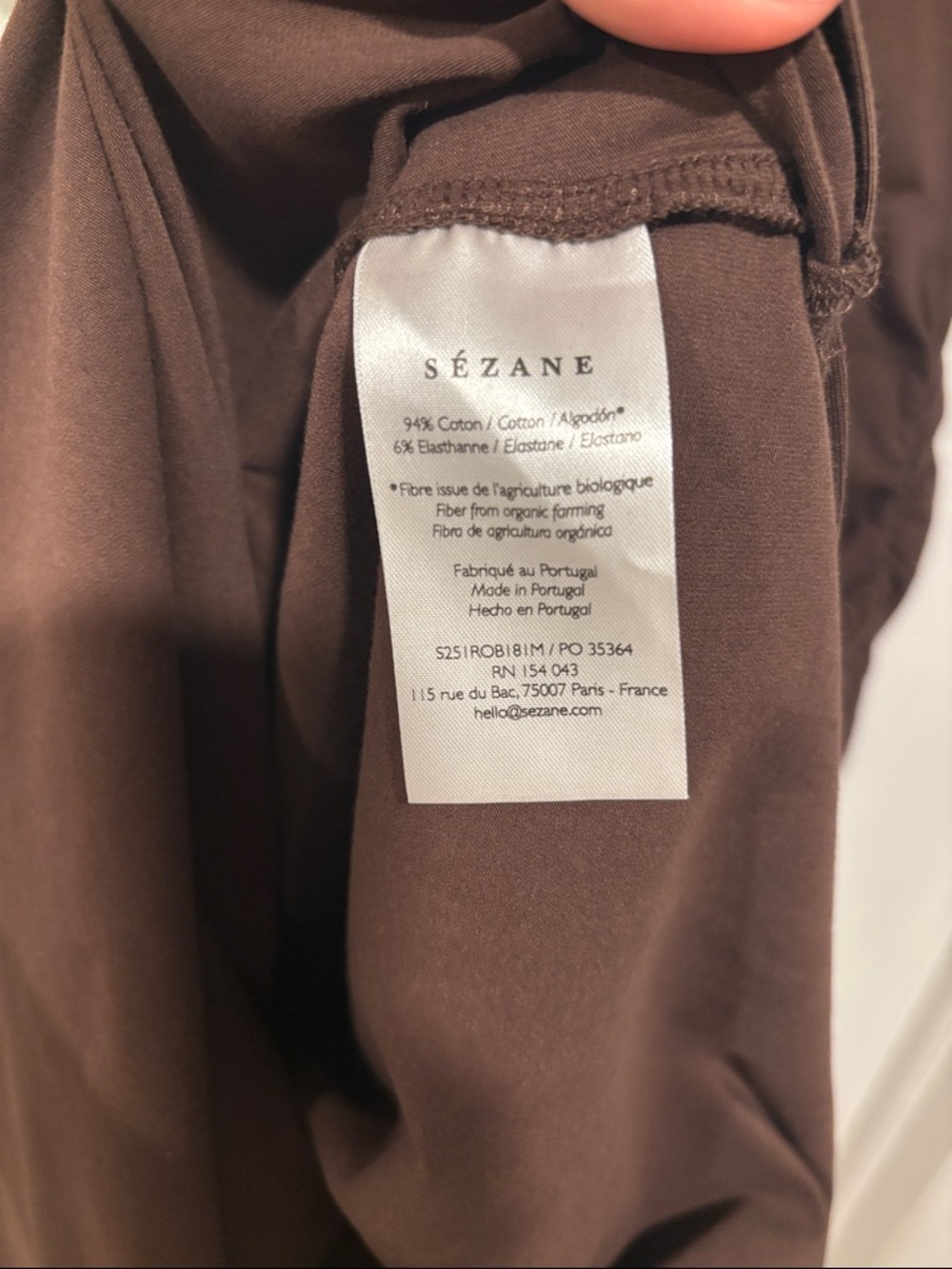 Sezane Brown Short Sleeve Ruched Dress Size M NWT - Picture 6 of 7